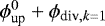 $\phi_{\text{up}}^0&#x002B;\phi_{\text{div},k=1}$