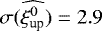 $\sigma(\widehat{\xi_{\text{up}}^0}) = 2.9$