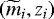 $(\widetilde{m}_{i},z_{i})$
