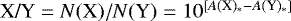 $\textrm{X/Y}=N(\textrm{X})/N(\textrm{Y})=10^{\left[ A(\textrm{X})_*-A(\textrm{Y})_* \right]}$