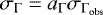 $\sigma_{{{\mathrm{\Gamma}}}}=a_{{{\mathrm{\Gamma}}}} \sigma_{{{\mathrm{\Gamma}}}_{\textrm{obs}}}$