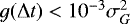 $g({\mathrm{\Delta}} t) < 10^{-3} \sigma_G^2$