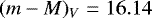 $(m-M)_V=16.14$