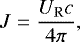 \begin{equation*} J = \frac{U_{\rm{R}}c}{4\pi}, \end{equation*}