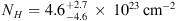 $ {N}_H=4.{6}_{-4.6}^{+2.7}\; \times \; 1{0}^{23}\;\rm{cm}^{-2}$