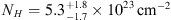$ N_H={5.3}_{-1.7}^{+1.8}\,\times\,10^{23}\;\rm{cm}^{-2}$