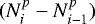 $(N^p_i-N^p_{i-1})$