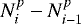$N^p_{i}-N^p_{i-1}$