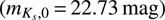 $ \left({m}_{{K}_s,0}=22.73\thinspace \mathrm{mag}\right)$