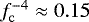 $f_{\mathrm{c}}^{-4} \approx 0.15$