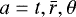 $a = t, {\bar{r}}, \theta$