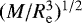 $(M/\ensuremath{R_{\mathrm{e}}}^3)^{1/2}$