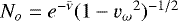 $N_o = e^{-{\bar{\nu}}}(1-{v_{\omega}}^2)^{-1/2}$