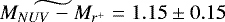 $\widetilde{M_{NUV}-M_{r^{&#x002B;}}}=1.15\pm0.15$