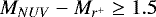 $M_{NUV}-M_{r^{&#x002B;}}\ge1.5$