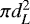 $\pi d_{L}^2$