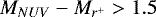 $M_{NUV}-M_{r^{&#x002B;}}>1.5$