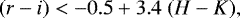 \begin{equation*} (r-i) < -0.5&#x002B;3.4\; (H-K) ,\end{equation*}