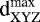 $\textrm{d}_{\mathrm{XYZ}}^{\textrm{max}}$