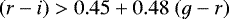 \begin{equation*} (r-i) > 0.45&#x002B;0.48\; (g-r)\end{equation*}
