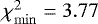 $\chi^2_{\mathrm{min}} = 3.77$