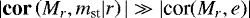 $|\textbf{cor}\left(M_r,m_{\textrm{st}}|r\right)|\gg|\textrm{cor}(M_r,e)|$