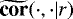 $\widetilde{\textbf{cor}}(\cdot,\cdot|r)$