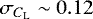 $\sigma_{C_{\mathrm{L}}}\sim0.12$