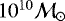 $10^{10}\mathcal{M}_{\odot}$