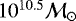 $10^{10.5}\mathcal{M}_{\odot}$