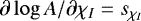 $\partial \log A/\partial\chi_I = s_{\chi_I}$