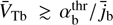 $ \textstyle{\overline V}_\text{Tb}\gtrsim\alpha_\mathrm b^\text{thr}/{\overline j}_\mathrm b $