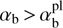 $ \textstyle\alpha_\mathrm b>\alpha_\mathrm b^\text{pl} $