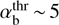 $ \alpha_\text{b}^\text{thr}\sim5 $