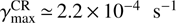 $ \gamma_\text{max}^\text{CR}\simeq2.2\times10^{-4}\text{s}^{-1} $