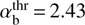$ \alpha_\text{b}^\text{thr}=2.43 $