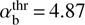 $ \alpha_\text{b}^\text{thr}=4.87 $