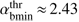 $ \alpha_\text{bmin}^\text{thr}\approx2.43 $