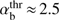 $ \alpha_\text{b}^\text{thr}\approx2.5 $