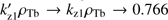 $ k_\text{z1}^'\rho_\text{Tb}\rightarrow k_{z1}\rho_\text{Tb}\rightarrow0.766 $