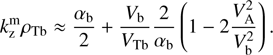 $$ k_\mathrm z^\mathrm m\rho_\text{Tb}=\frac{\alpha_\mathrm b}2+\frac{V_\mathrm b}{V_\mathrm{Tb}}\frac2{\alpha_\mathrm b}{\left(1-2\frac{V_\mathrm A^2}{V_\mathrm b^2}\right)}. $$