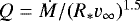$Q = \ensuremath{\dot{M}}/(\ensuremath{R_{\ast}} \ensuremath{v_{\infty}})^{1.5}$