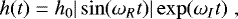 \begin{equation*}h(t) = h_0|\sin(\omega_R t)|\exp(\omega_I t) \hspace{3pt}, \end{equation*}