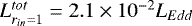 $L^{tot}_{r_{in}=1} = 2.1 \times 10^{-2} L_{Edd}$