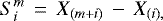 \begin{equation*} S_i^m\,=\,X_{(m+i)}\,-\,X_{(i),} \end{equation*}