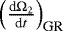 $\left(\frac{\textrm{d}\mathrm{\Omega}_{2}}{\textrm{d}t}\right)_{\text{GR}}$