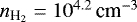 $n_{{\textrm{H}_2}}=10^{4.2}\,{\textrm{cm}^{-3}}$