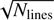 $ \sqrt{N_\mathrm{lines}} $