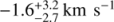 $ -1.6_{-2.7}^{+3.2}\;\mathrm{km}\;\mathrm s^{-1} $