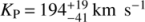 $ K_\mathrm P=194_{-41}^{+19}\;\mathrm{km}\;\mathrm s^{-1} $